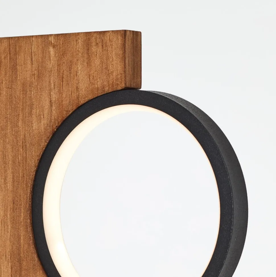 LED vloerlamp Cheesy van hout, 3-lamps