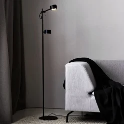 LED vloerlamp Clyde, 2-lamps, met dimmer