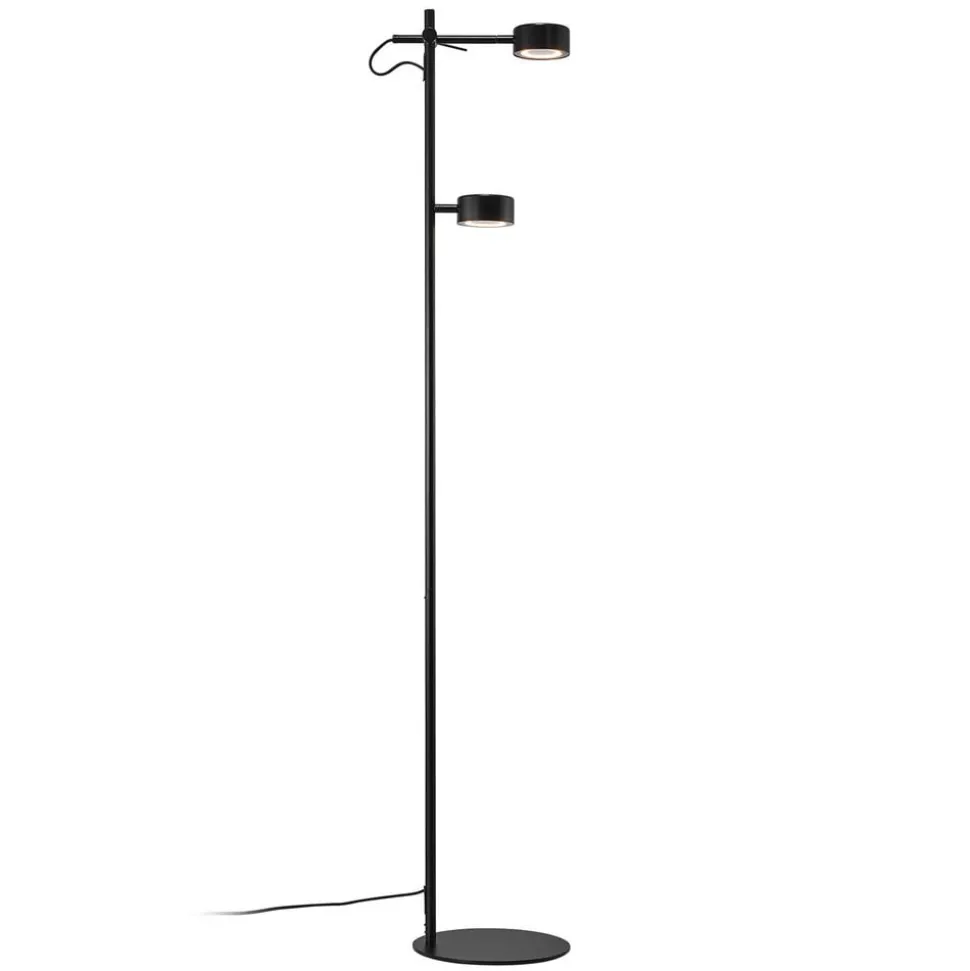 LED vloerlamp Clyde, 2-lamps, met dimmer