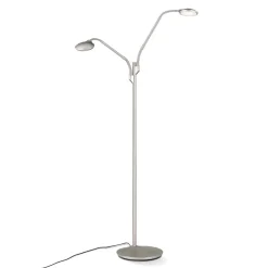 LED vloerlamp Cobra, 2-lamps, nikkel-mat