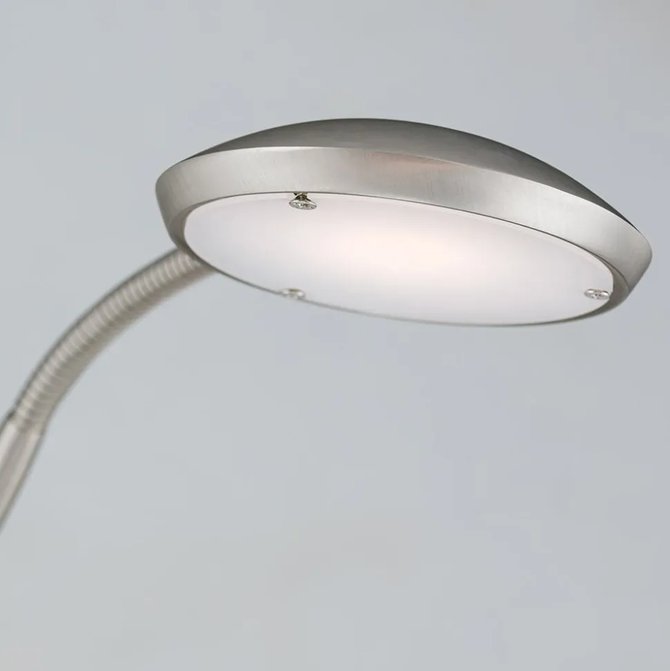 LED vloerlamp Cobra, 2-lamps, nikkel-mat