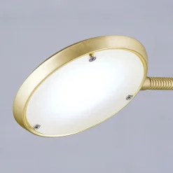 LED vloerlamp Cobra, 2-lamps, messing-mat