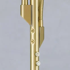 LED vloerlamp Cobra, 2-lamps, messing-mat