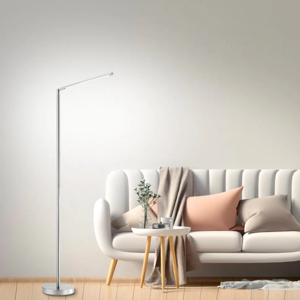 LED vloerlamp Dawda met dimmer, staal