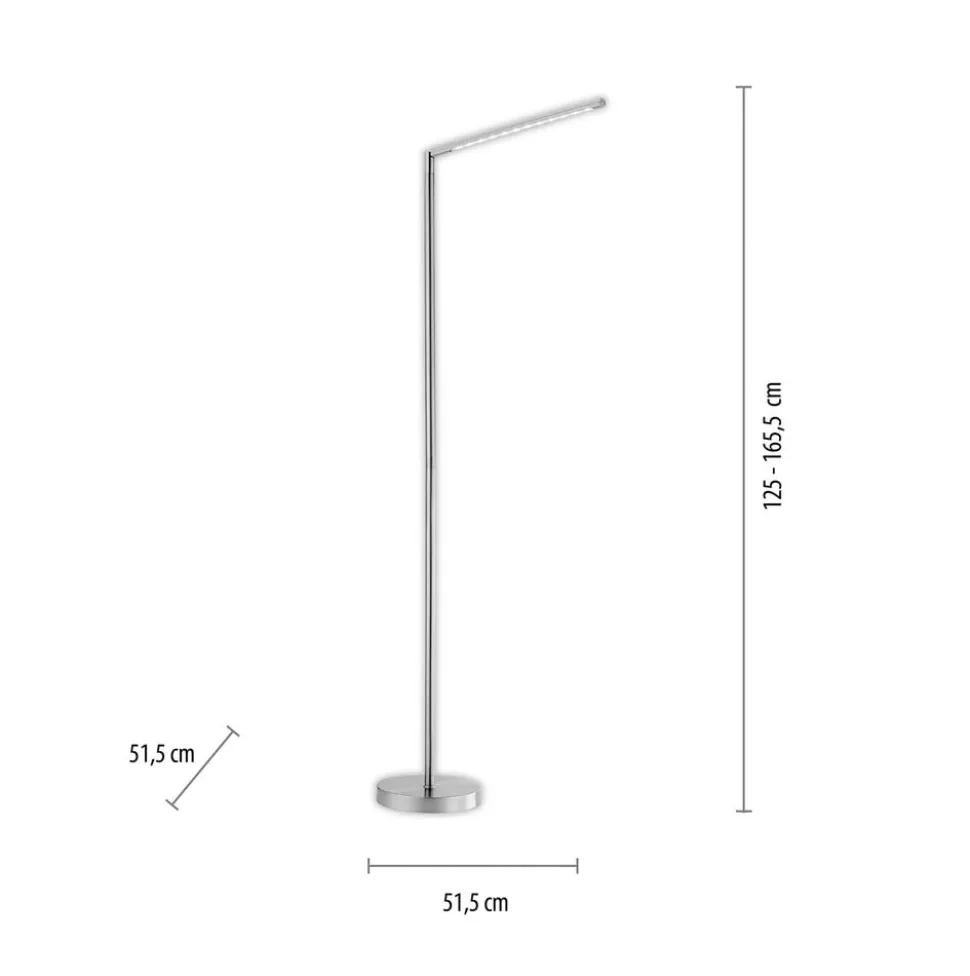 LED vloerlamp Dawda met dimmer, staal