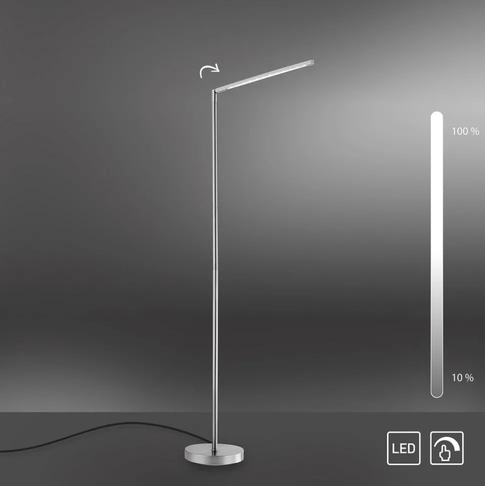 LED vloerlamp Dawda met dimmer, staal