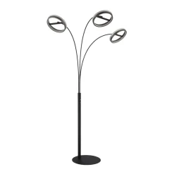 LED vloerlamp Della, hoogte 190 cm, zwart/donkergrijs, 3-lamps.