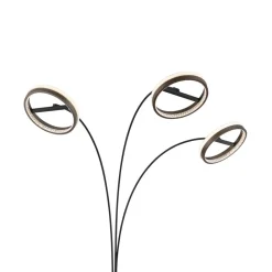 LED vloerlamp Della, hoogte 190 cm, zwart/donkergrijs, 3-lamps.