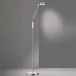 LED vloerlamp Dent, CCT, 1-lamp, nikkel