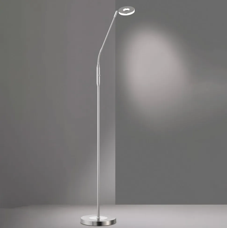 LED vloerlamp Dent, CCT, 1-lamp, nikkel