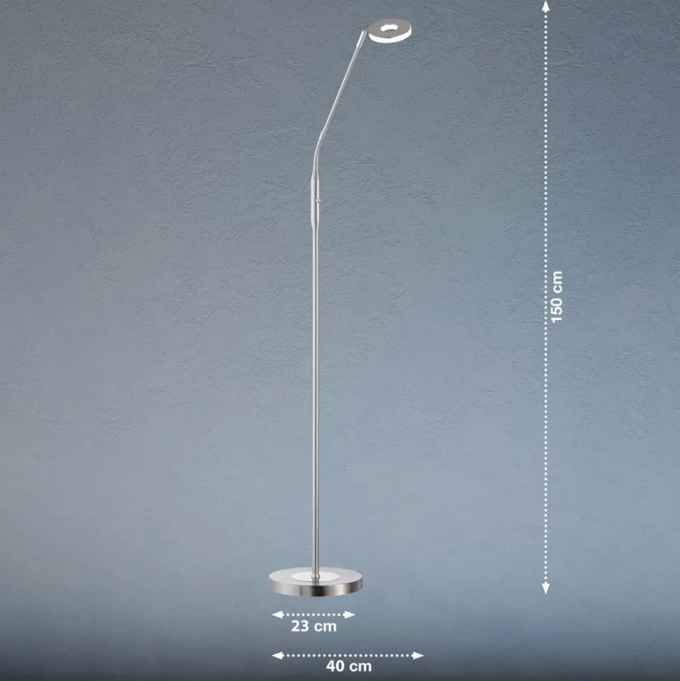 LED vloerlamp Dent, CCT, 1-lamp, nikkel