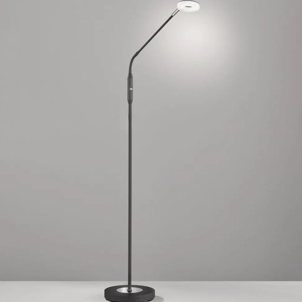 LED vloerlamp Dent, dimbaar, CCT, 1-lamp zwart
