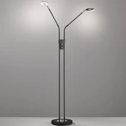 LED vloerlamp Dent, dimbaar, CCT, 2 x 6W zwart