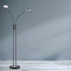 LED vloerlamp Dent, dimbaar, CCT, 2 x 6W zwart