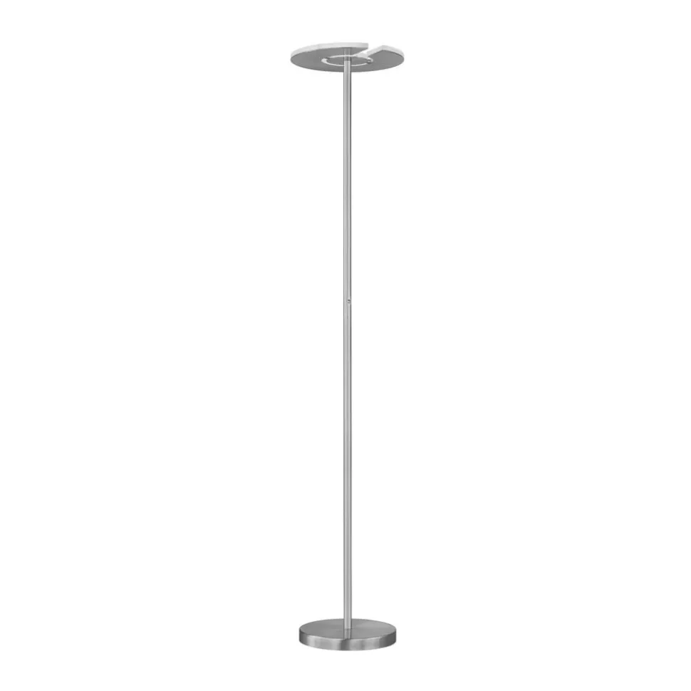 LED vloerlamp Dent, mat nikkel/chroom, 180 cm, CCT, 1-lamp.