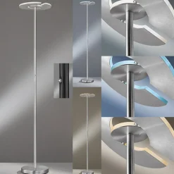 LED vloerlamp Dent, mat nikkel/chroom, 180 cm, CCT, 1-lamp.