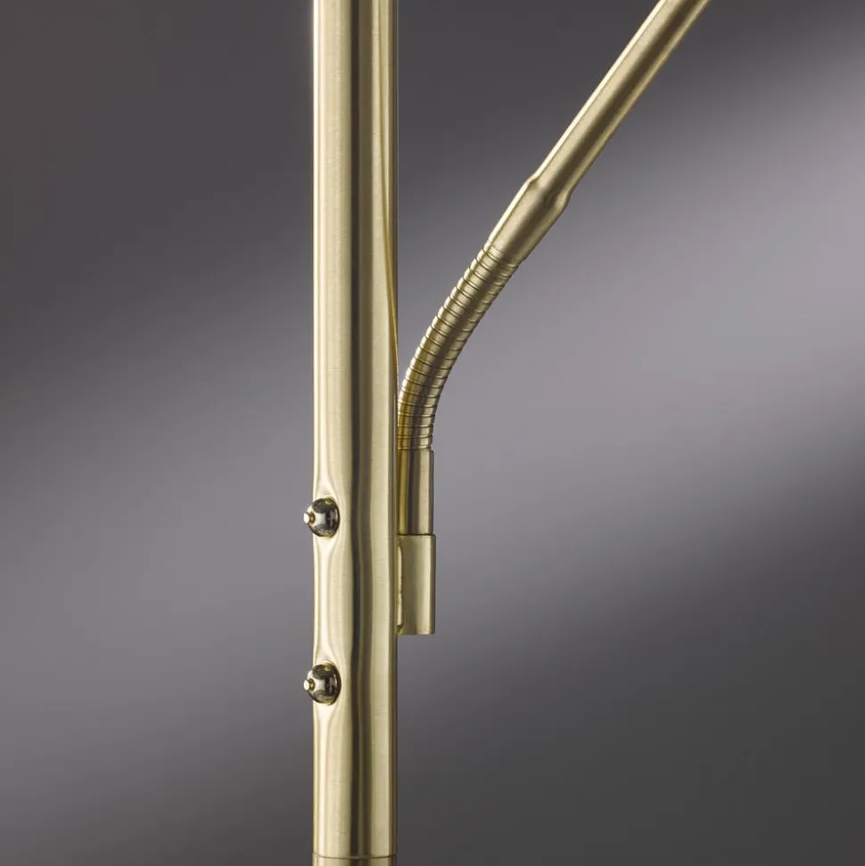LED vloerlamp Dent, messingkleurig, 180 cm, CCT, 2-lamps
