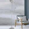 LED vloerlamp Dent, nikkelkleurig, 180 cm, CCT, 2-lamps