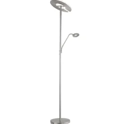 LED vloerlamp Dent, nikkelkleurig, 180 cm, CCT, 2-lamps