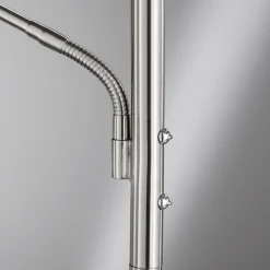 LED vloerlamp Dent, nikkelkleurig, 180 cm, CCT, 2-lamps