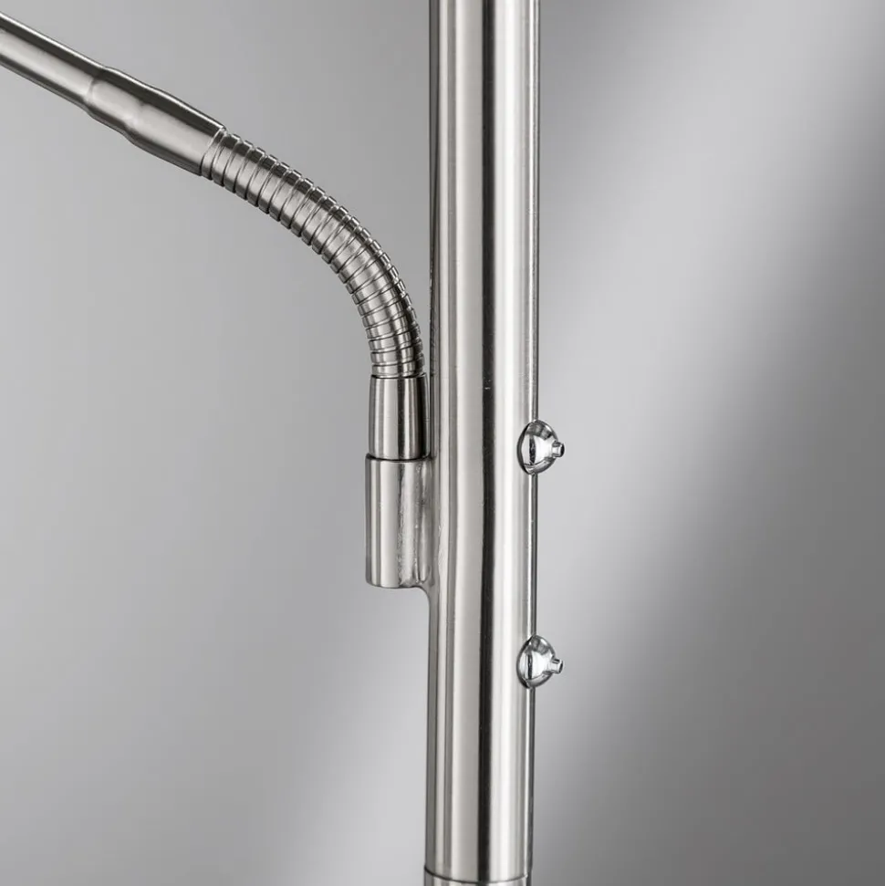 LED vloerlamp Dent, nikkelkleurig, 180 cm, CCT, 2-lamps