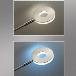 LED vloerlamp Dent, nikkelkleurig, 180 cm, CCT, 2-lamps