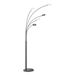 LED vloerlamp Dent, zwart, 225 cm, metaal, CCT, 5-lamps.
