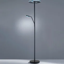 LED vloerlamp Dent, zwart, 180 cm, CCT, 2-lamps