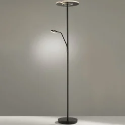 LED vloerlamp Dent, zwart, 180 cm, CCT, 2-lamps