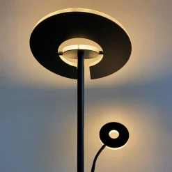 LED vloerlamp Dent, zwart, 180 cm, CCT, 2-lamps