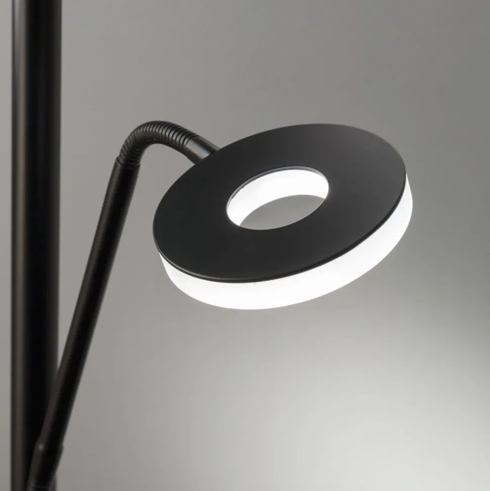 LED vloerlamp Dent, zwart, 180 cm, CCT, 2-lamps