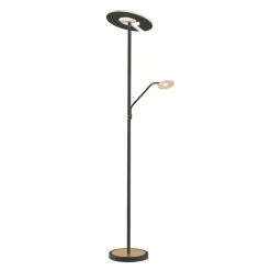 LED vloerlamp Dent, zwart/goud blad, 180 cm, CCT, 2-lamps.