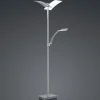 LED vloerlamp Dual met leeslampje, nikkel