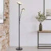 LED vloerlamp Ernst met flexibele arm, zwart