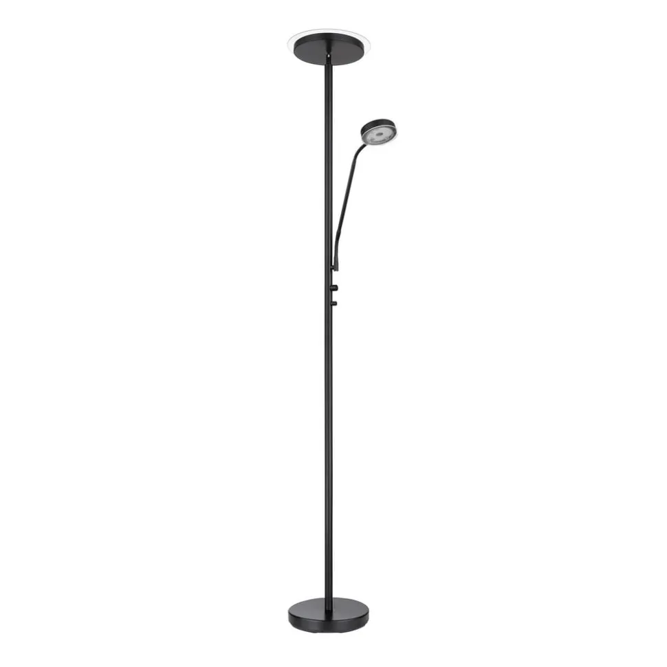 LED vloerlamp Ernst met flexibele arm, zwart