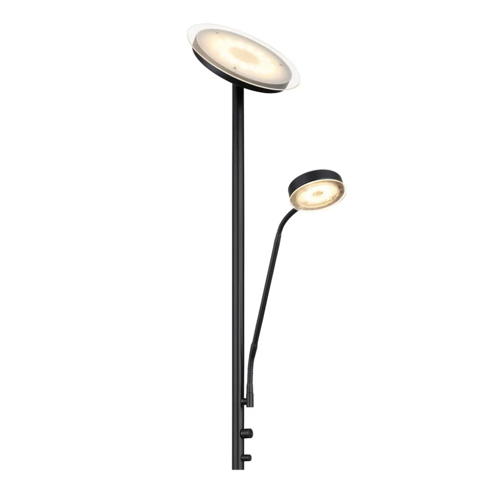 LED vloerlamp Ernst met flexibele arm, zwart