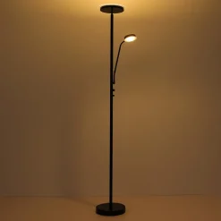 LED vloerlamp Ernst met flexibele arm, zwart