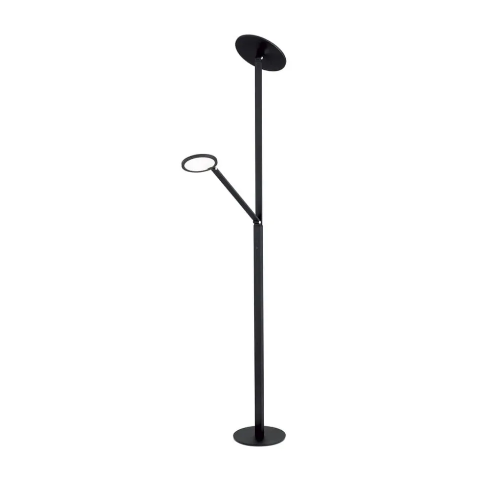 LED vloerlamp Fati, hoogte 181 cm, aluminium, leeslampje, dimmer, CCT