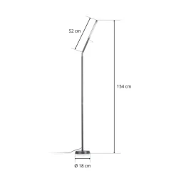 LED vloerlamp Filigran, zwart, dimbaar, verstelbaar