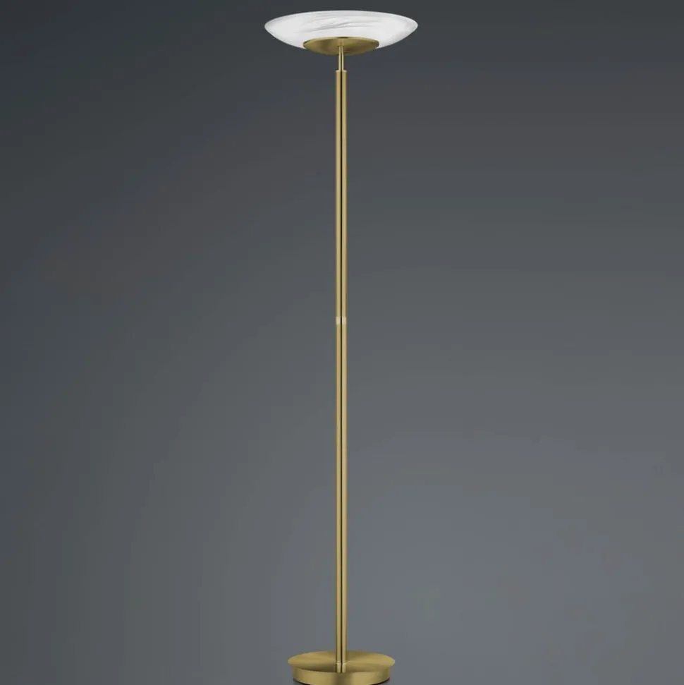 LED vloerlamp Findus, 1-lamp, oudmessing