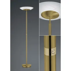 LED vloerlamp Findus, 1-lamp, oudmessing