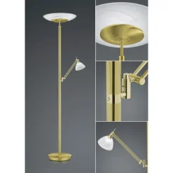 LED vloerlamp Findus, 2-lamps, messing