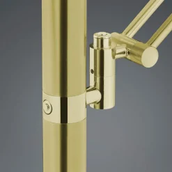 LED vloerlamp Findus, 2-lamps, messing