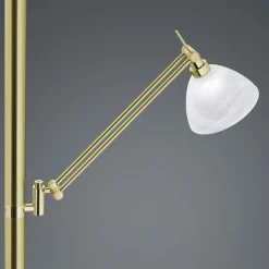 LED vloerlamp Findus, 2-lamps, messing