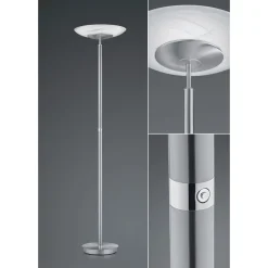 LED vloerlamp Findus, 1-lamp, nikkel