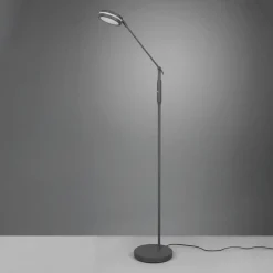 LED vloerlamp Franklin, sensordimmer, antraciet