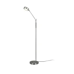 LED vloerlamp Franklin, sensordimmer, nikkel mat