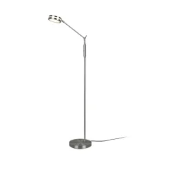 LED vloerlamp Franklin, sensordimmer, nikkel mat