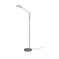 LED vloerlamp Franklin, sensordimmer, nikkel mat