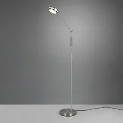 LED vloerlamp Franklin, sensordimmer, nikkel mat